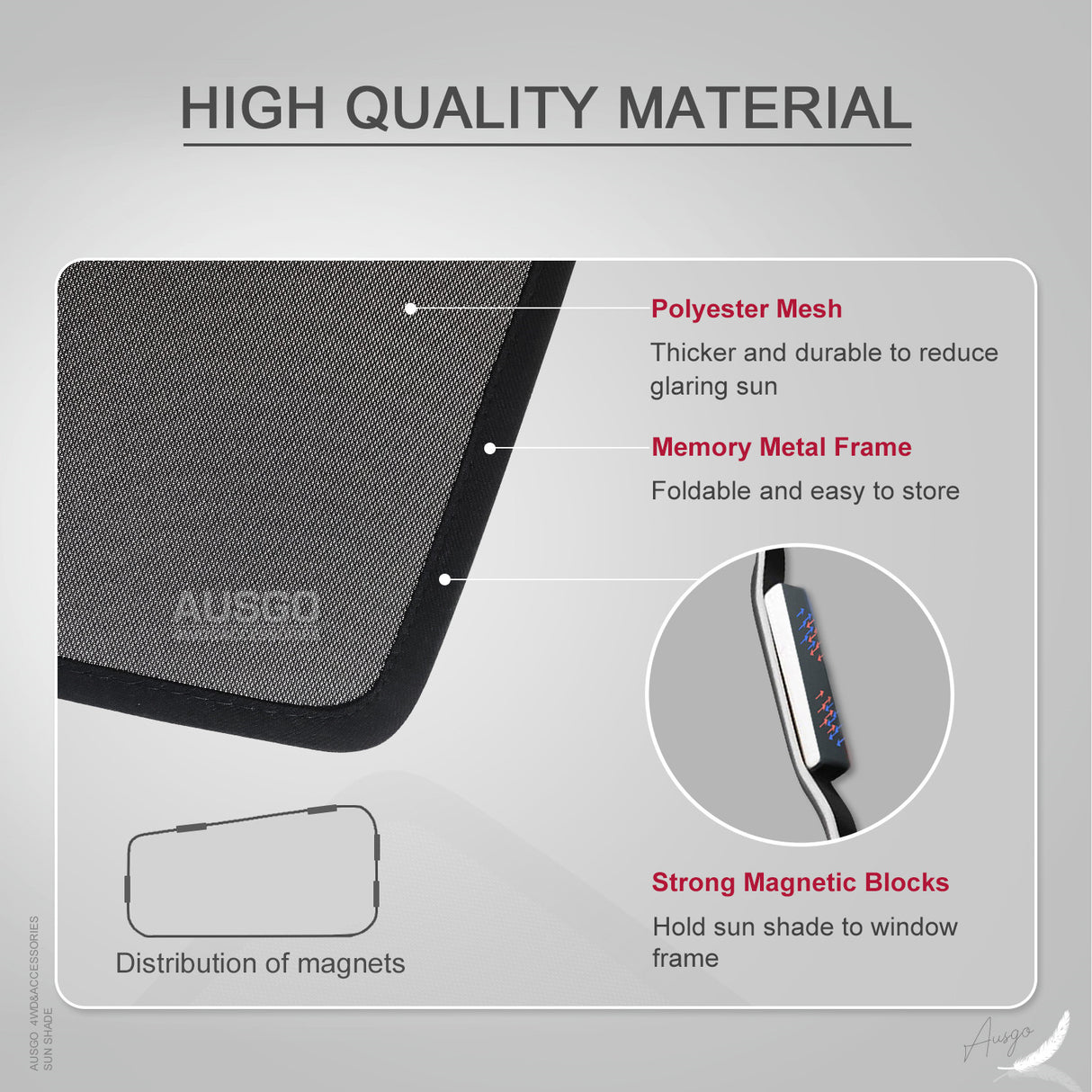 Magnetic Window Sun Shade for Toyota Corolla Sedan 2019-Onwards