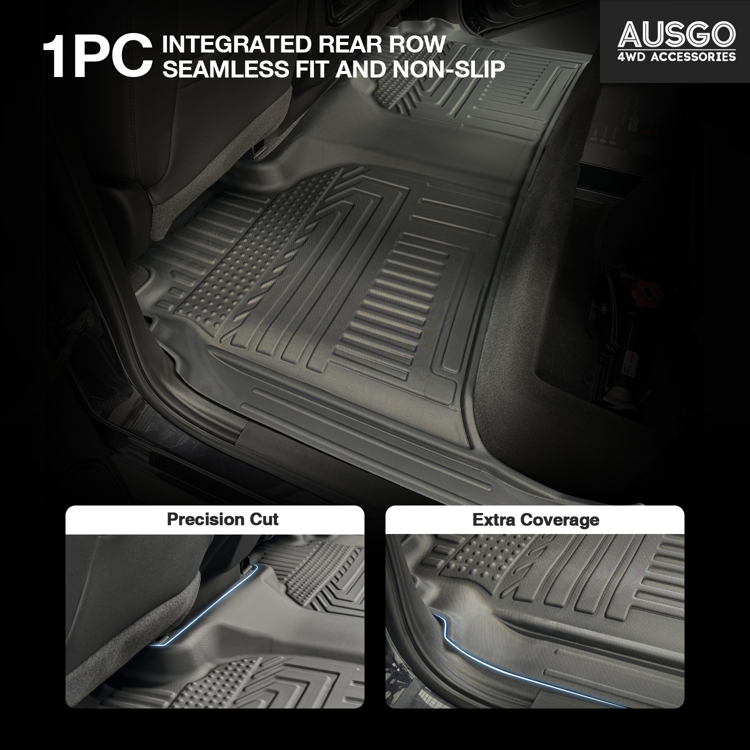 Chevrolet Silverado T1 Series 2020-Onwards Car Floor Mats（WITH Rear Underseat Storage Box）