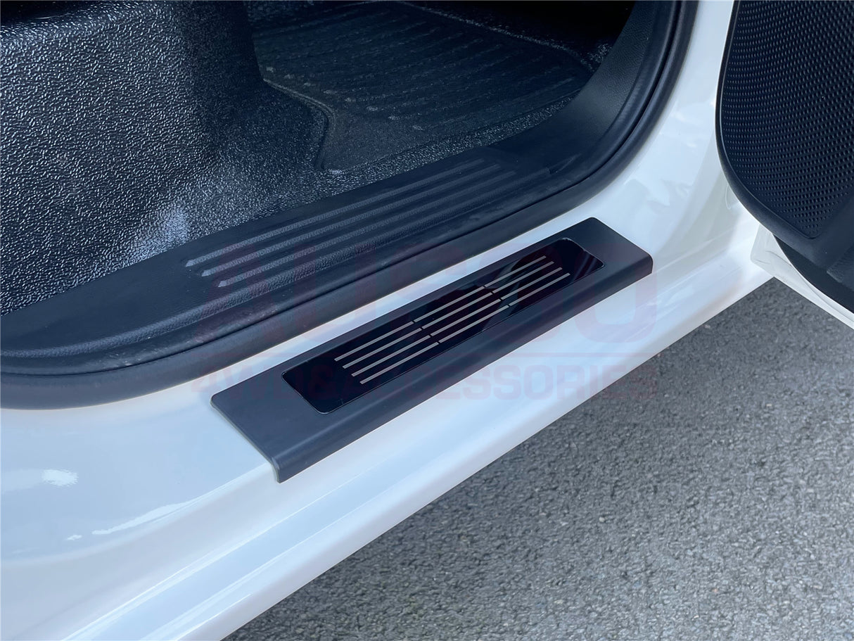 Car Floor Mats + Black Door Sill Protector for Ford Ranger Dual Cab Next-Gen 2022-Onwards
