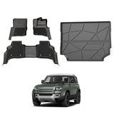 Double-Layer Car Floor Mats for Land Rover Defender L663 Series 110 5 Seats 2020-Onwards