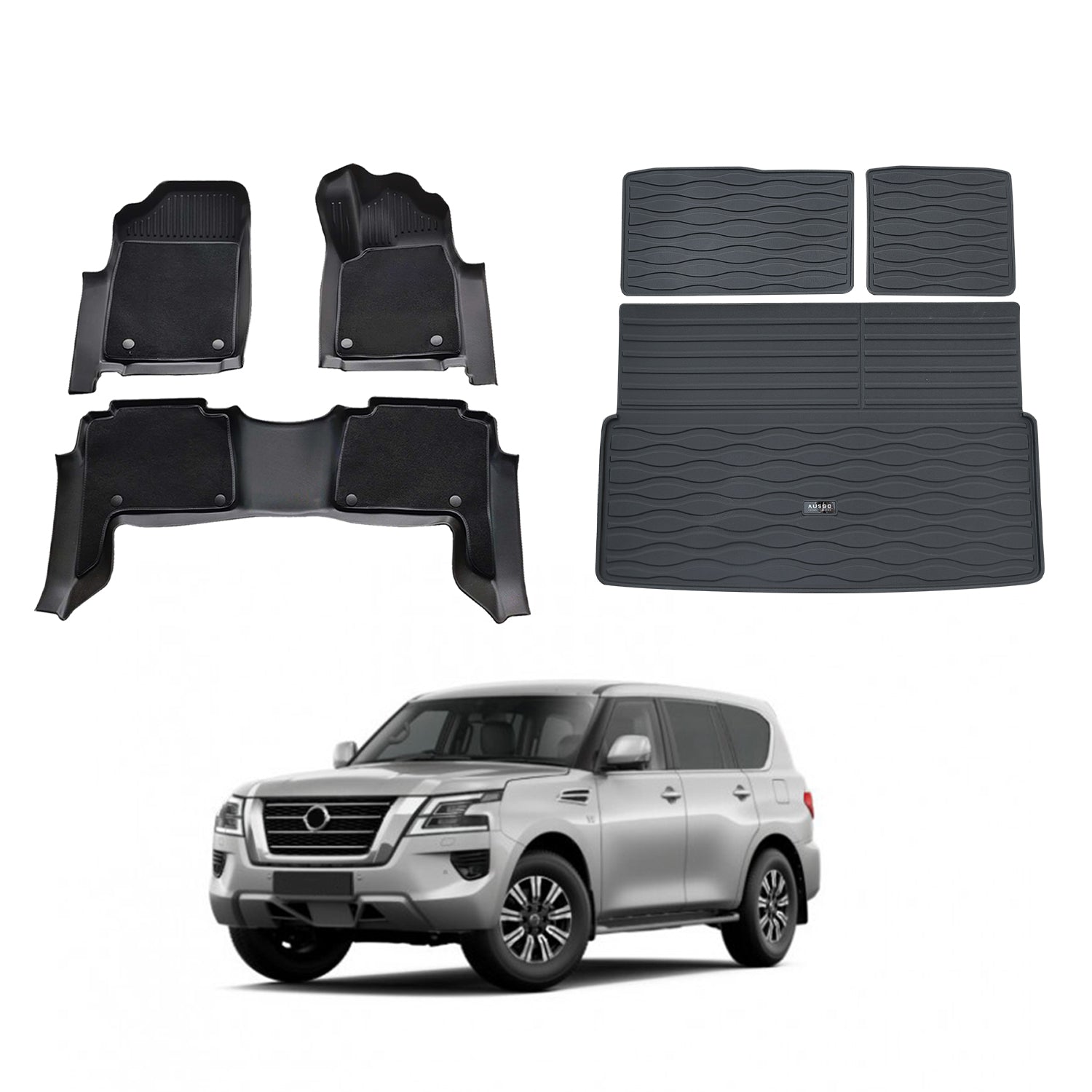 Double-Layer Car Floor Mats for Nissan Patrol Y62 2012-Onwards