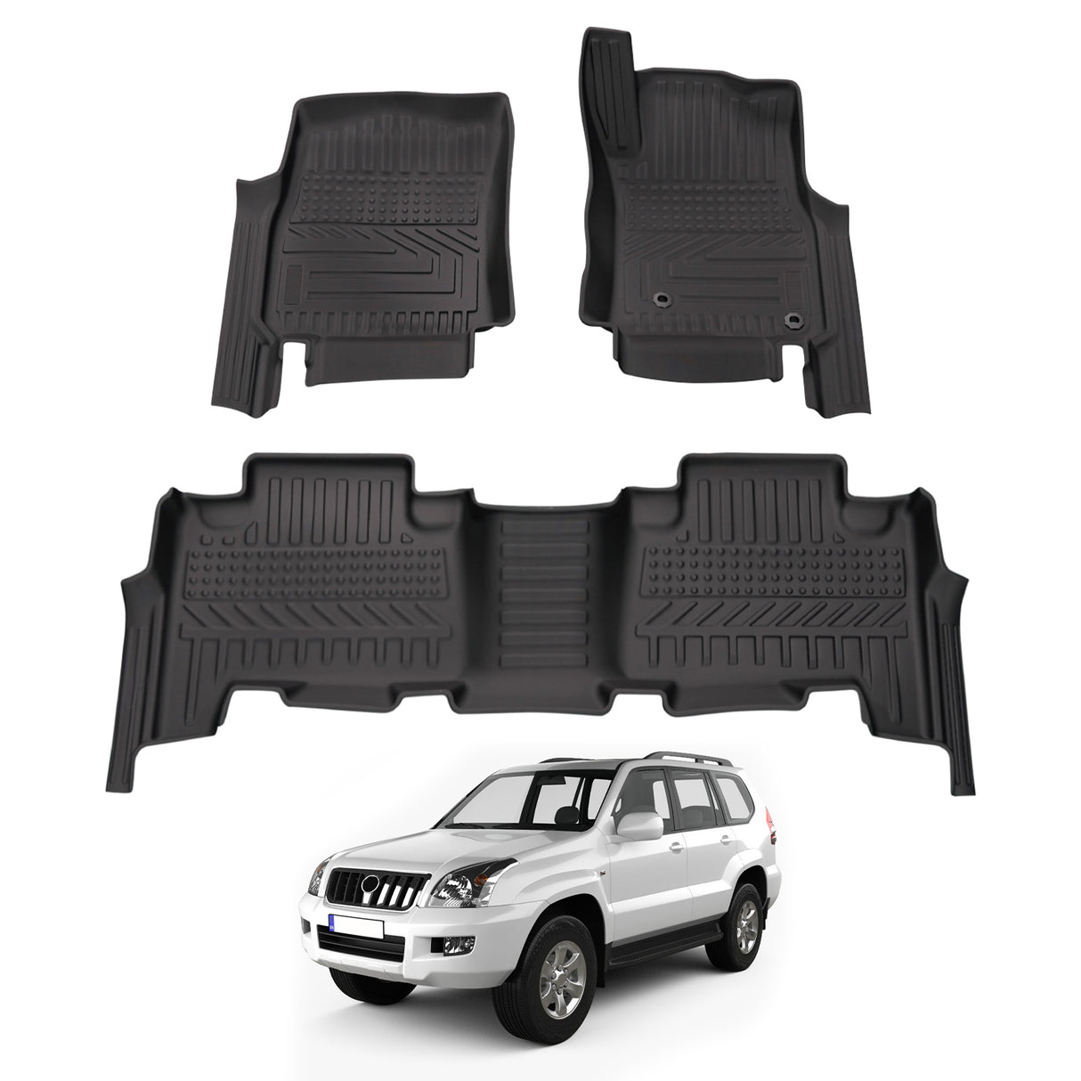 5D Car Floor Mats for Toyota Landcruiser Prado 120 Auto Transmission 2003-2009