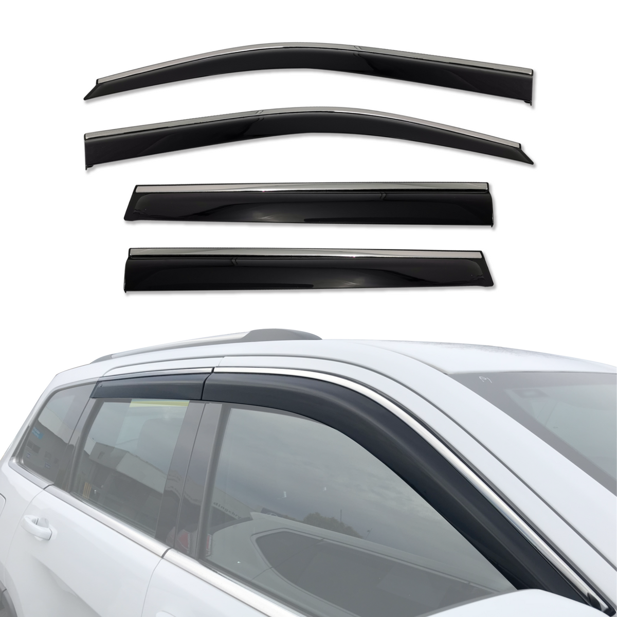 Pre-order Weather Shields for Jeep Grand Cherokee WK 2010-2021 Monsoon with Stainless Trim