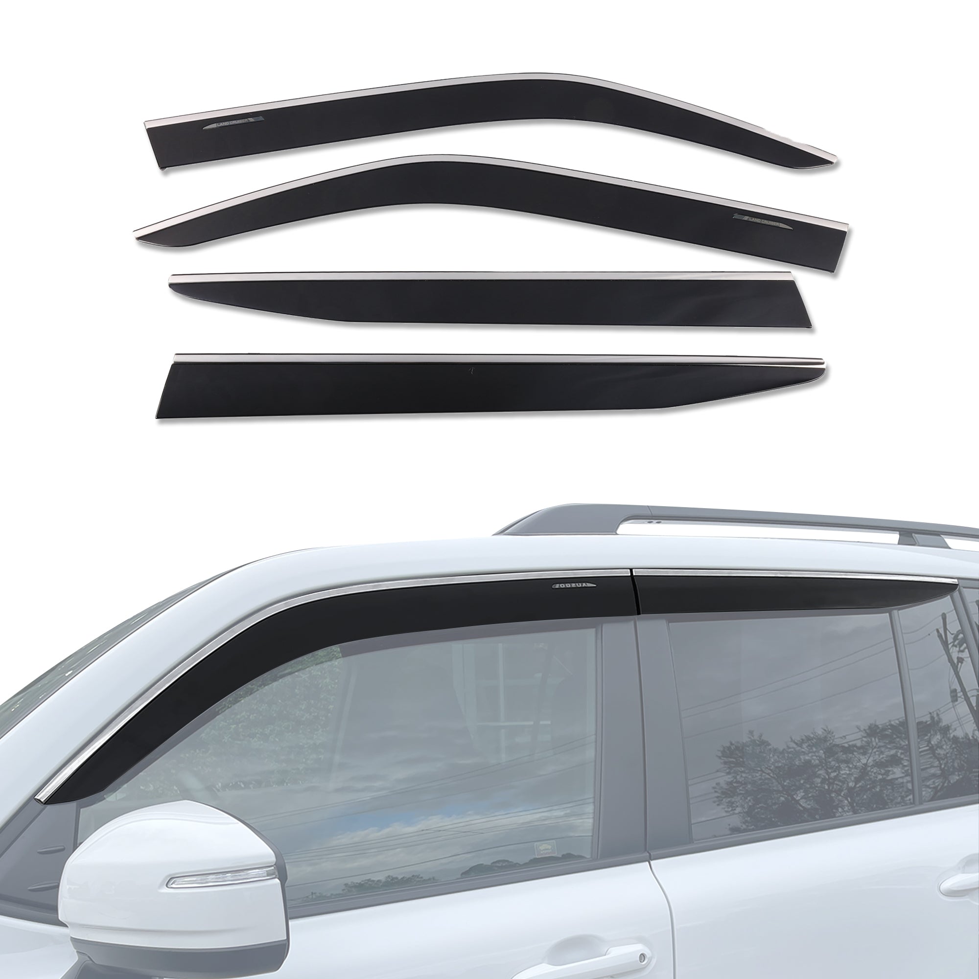 Lexus LX Series LX500d LX600 2021-Onwards Monsoon Weather Shields with Stainless Trim