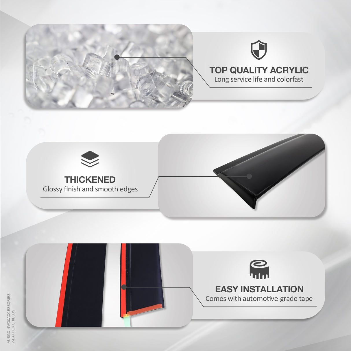 Injection Weather Shields for Holden Colorado Dual Cab RG Series 2012-Onwards