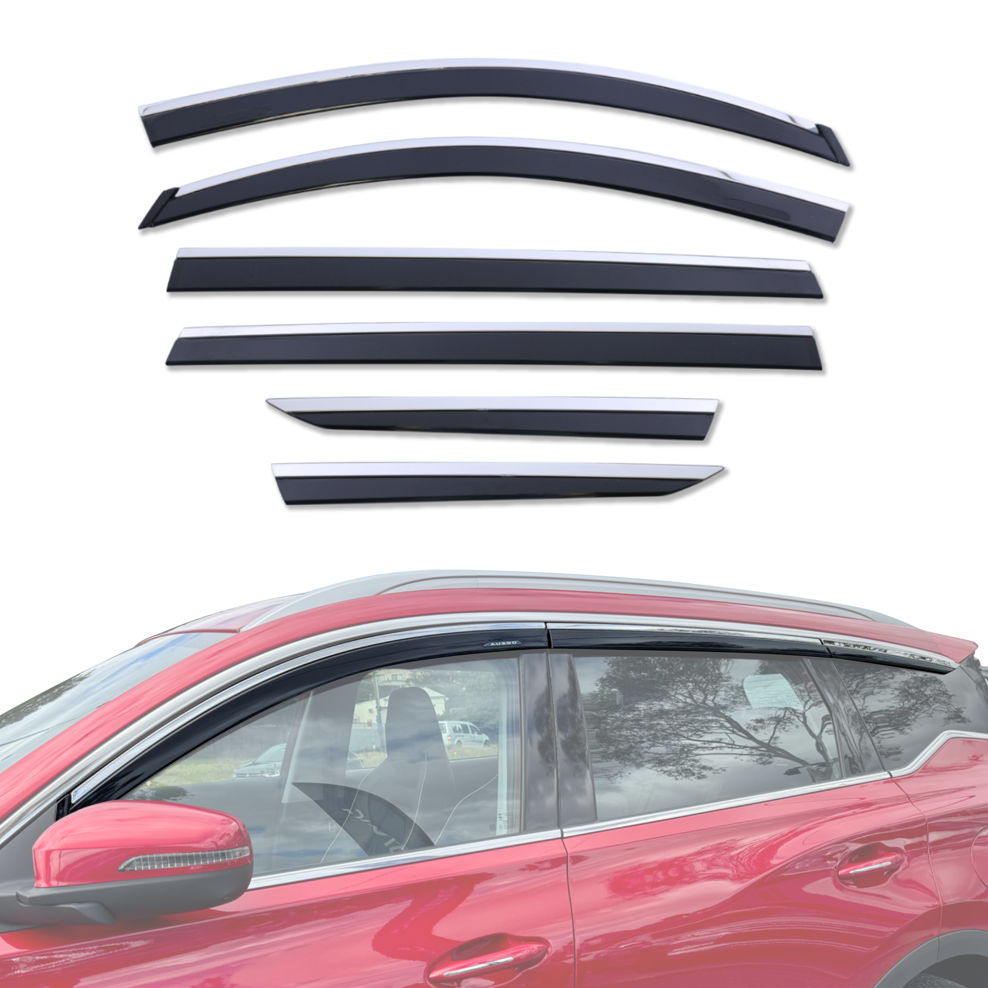 Pre-order Monsoon Weather Shields with Stainless Trim for Chery Tiggo 7 Pro 2023-Onwards