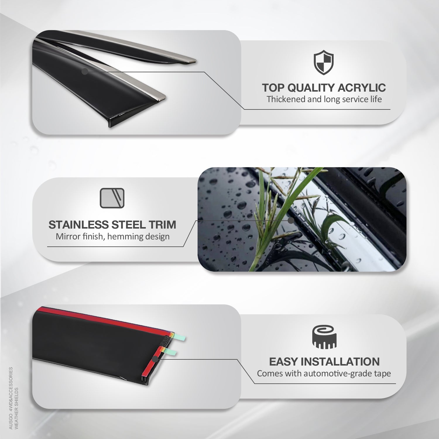 Pre-order Monsoon Weather Shields with Stainless Trim for Chery Tiggo 7 Pro 2023-Onwards