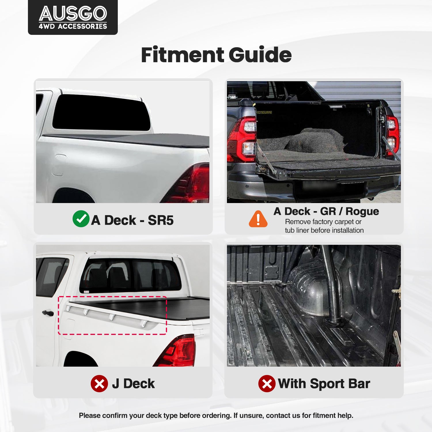 Pre-order 5-Piece Tub Liner for Toyota Hilux Dual Cab 2015-2025 A Deck - SR5 / GR / Rogue