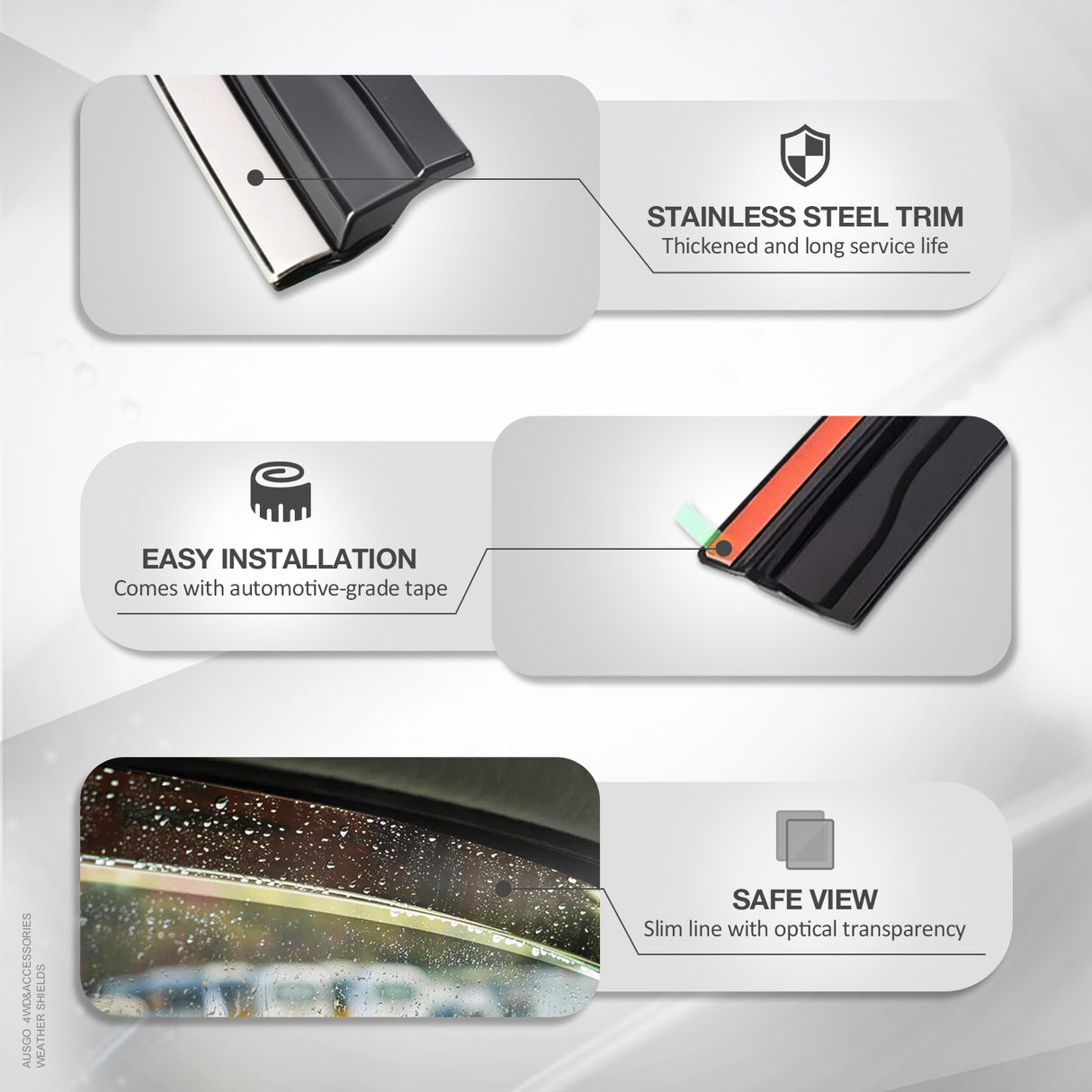Stainless Trim Weather Shields for BYD ATTO 3 2022-Onwards