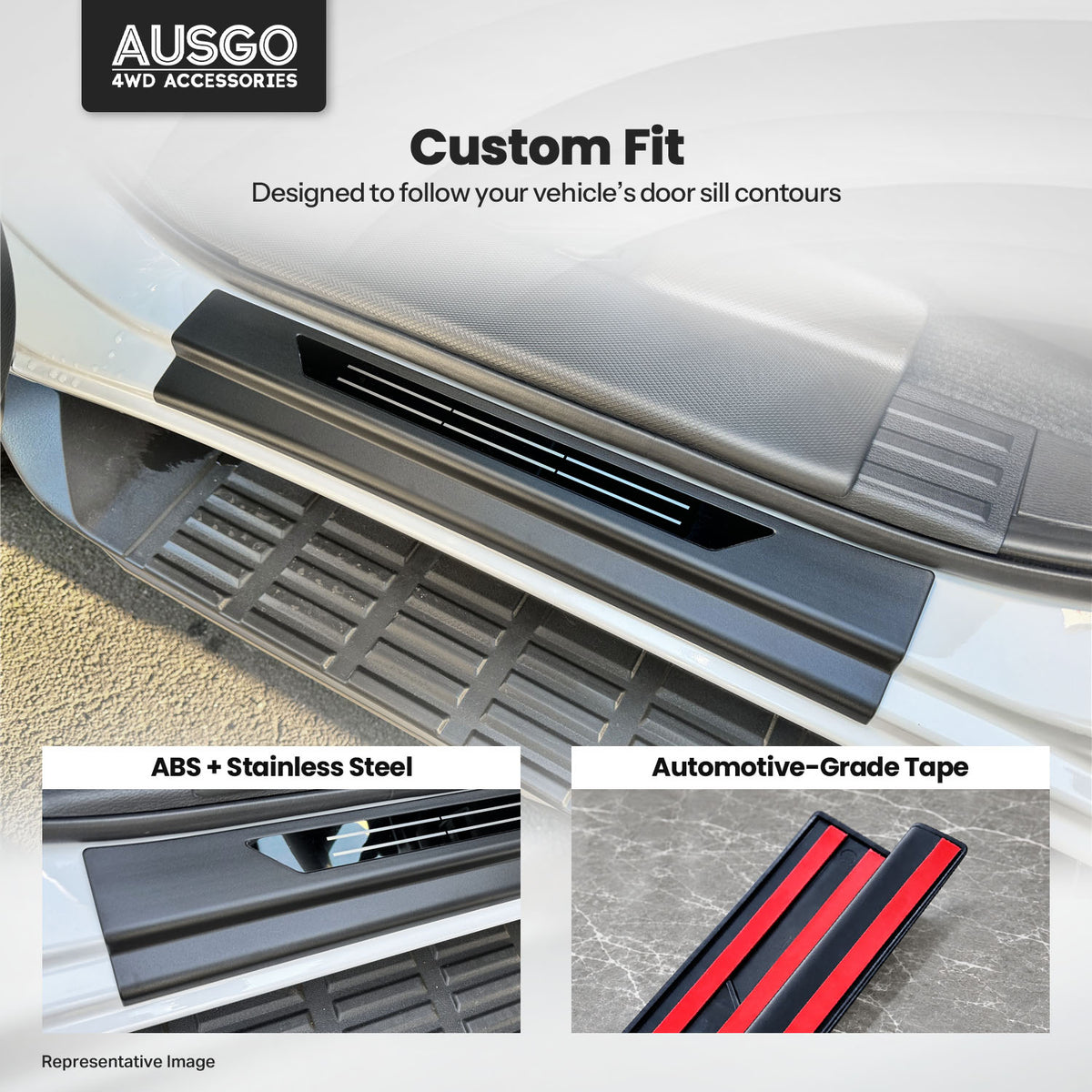 Door Sill Protector for Mitsubishi Triton MV Next-Gen Dual Cab 2024-Onwards