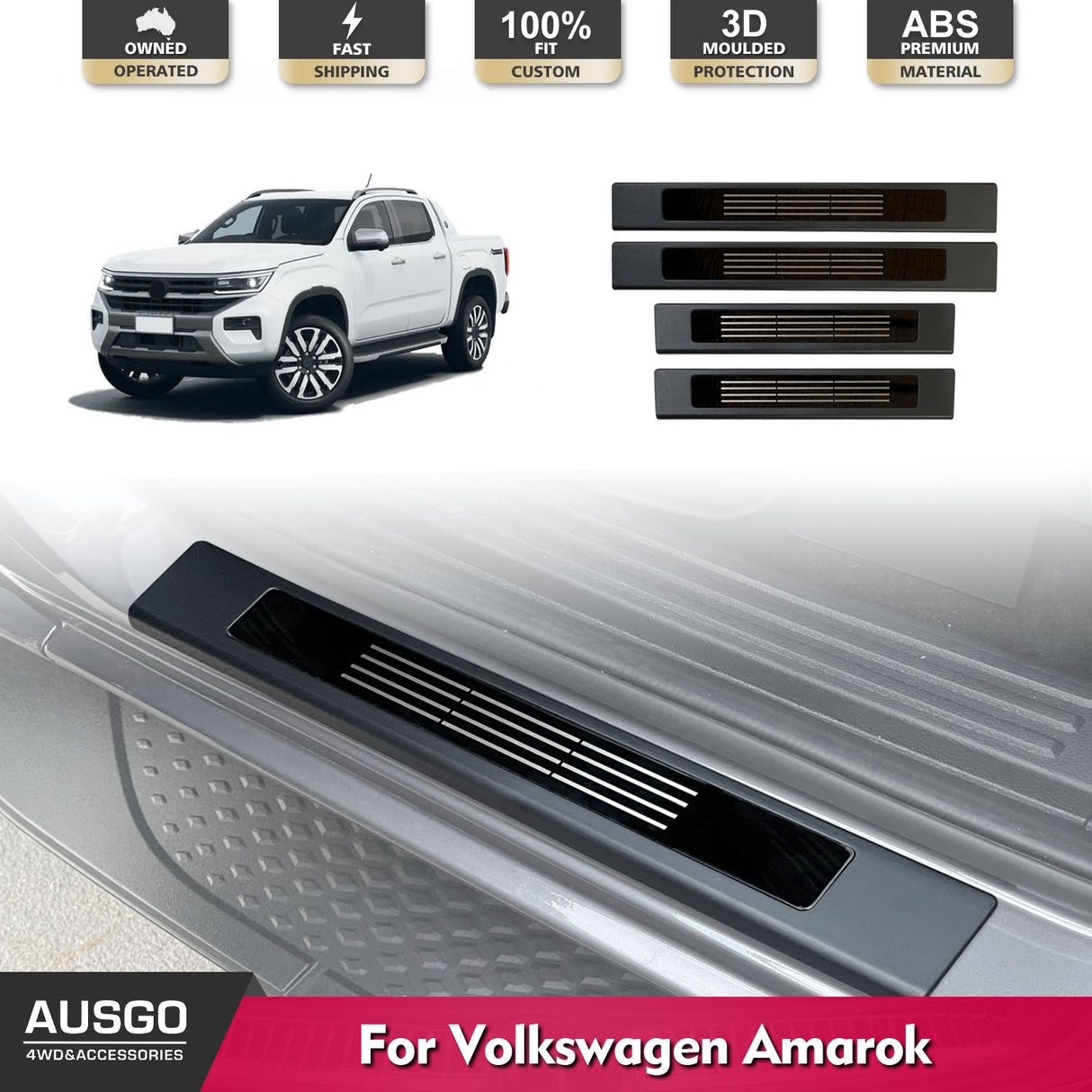 ABS Door Sill Protector for Volkswagen Amarok Next-Gen NF Dual Cab 2023-Onwards