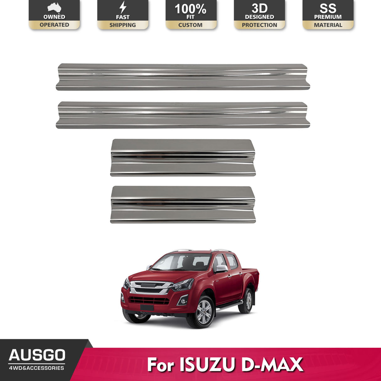 Stainless Door Sill Protector for ISUZU DMAX D-MAX Dual Cab 2012-2020
