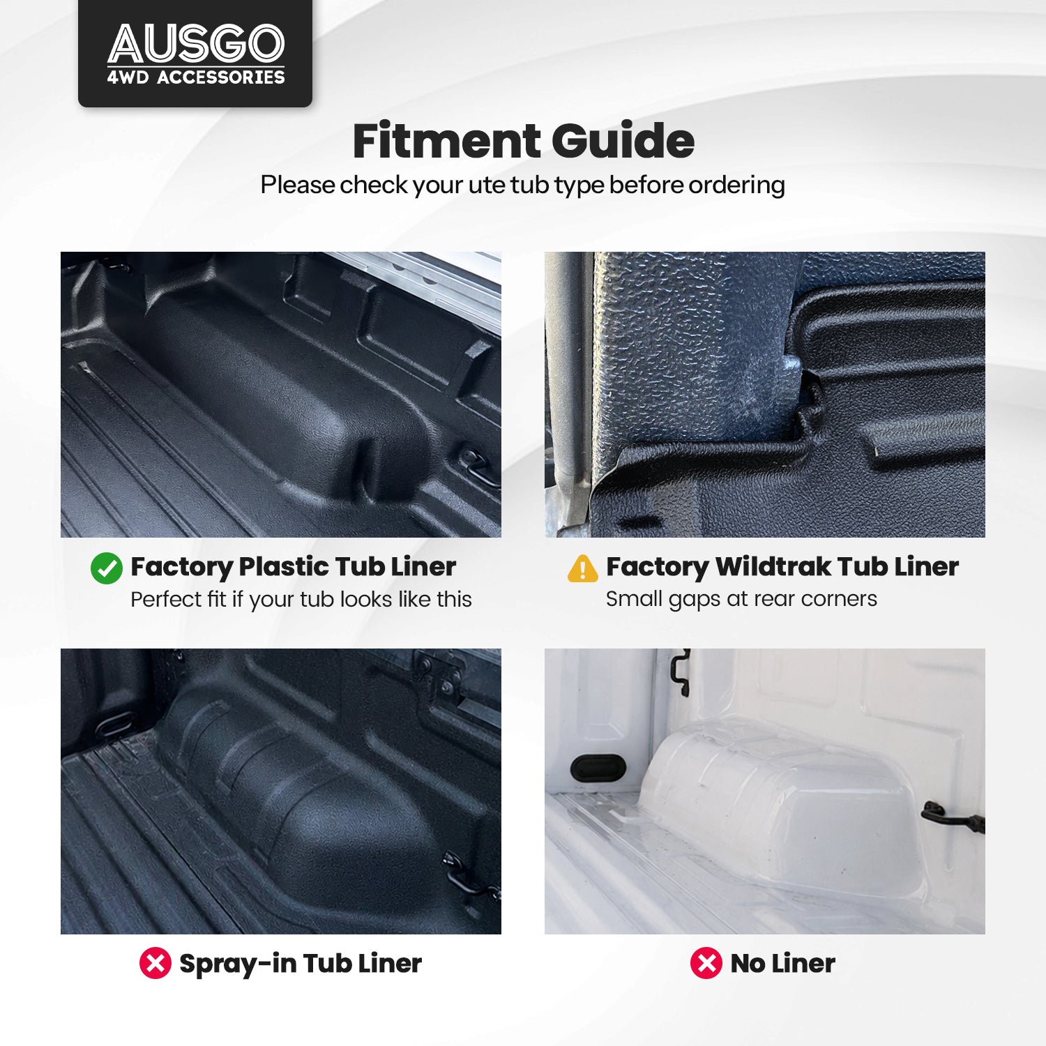 Ute Mat for Ford Ranger Dual Cab 2022-Onwards Fitted with Factory Plastic Tub Liner