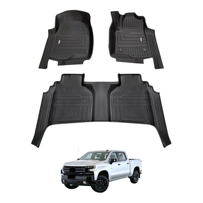 Chevrolet Silverado T1 Series 2020-Onwards Car Floor Mats（WITH Rear Underseat Storage Box）