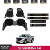 Double-Layer Car Floor Mats + Door Sill Protector for Volkswagen Amarok Next-Gen NF Dual Cab 2023-Onwards