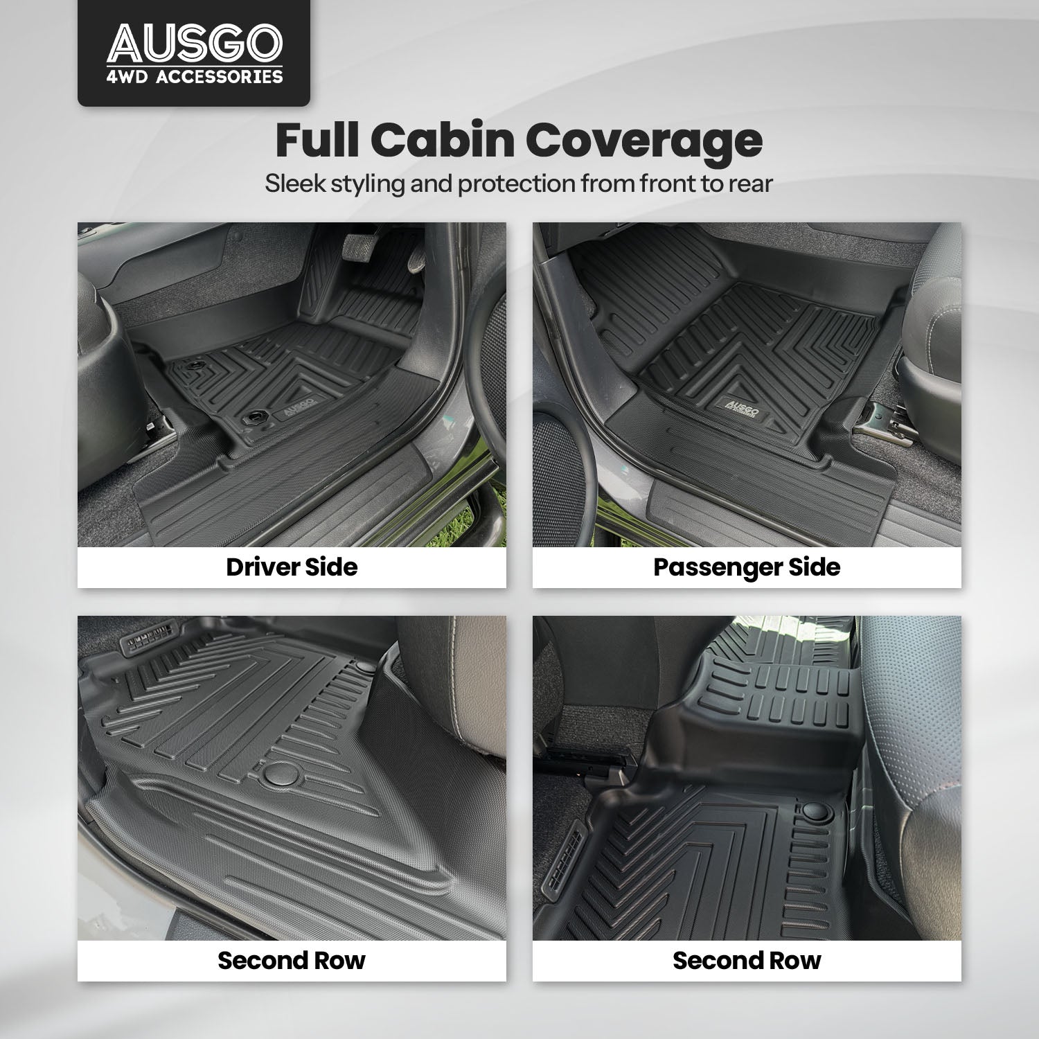 Car Floor Mats for Toyota Hilux Dual Cab 48V Hybrid 2024-Onwards (Auto Trans)