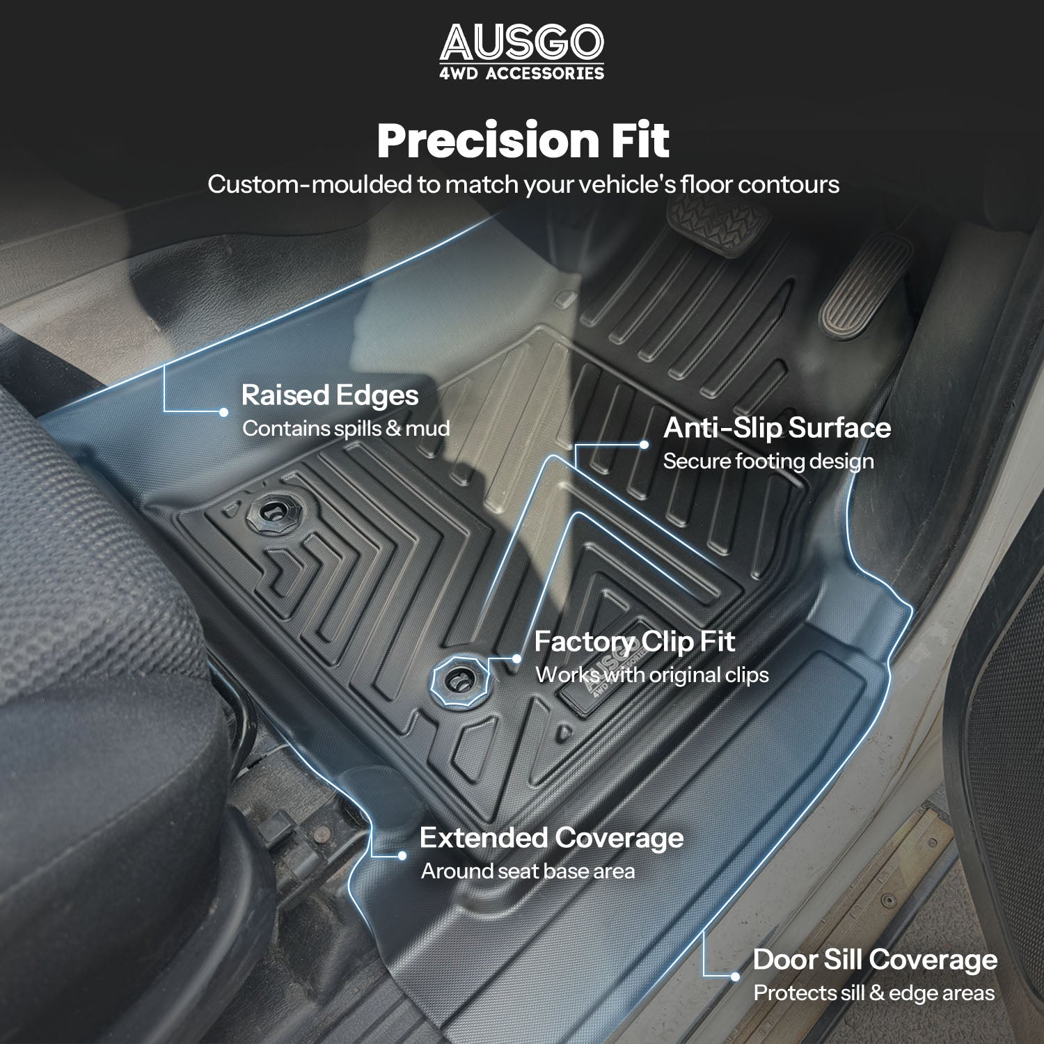Car Floor Mats for Toyota Hilux 2005-2015
