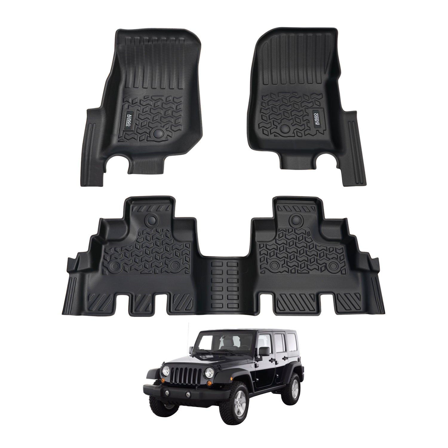 Pre-order Car Floor Mats for Jeep Wrangler JK Series 4 Doors 2007-2018