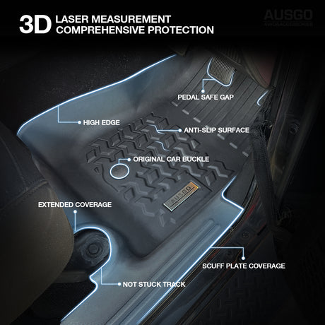 5D Car Floor Mats for Jeep Wrangler JK Series 2Door 2007-2018 Front 2PCS