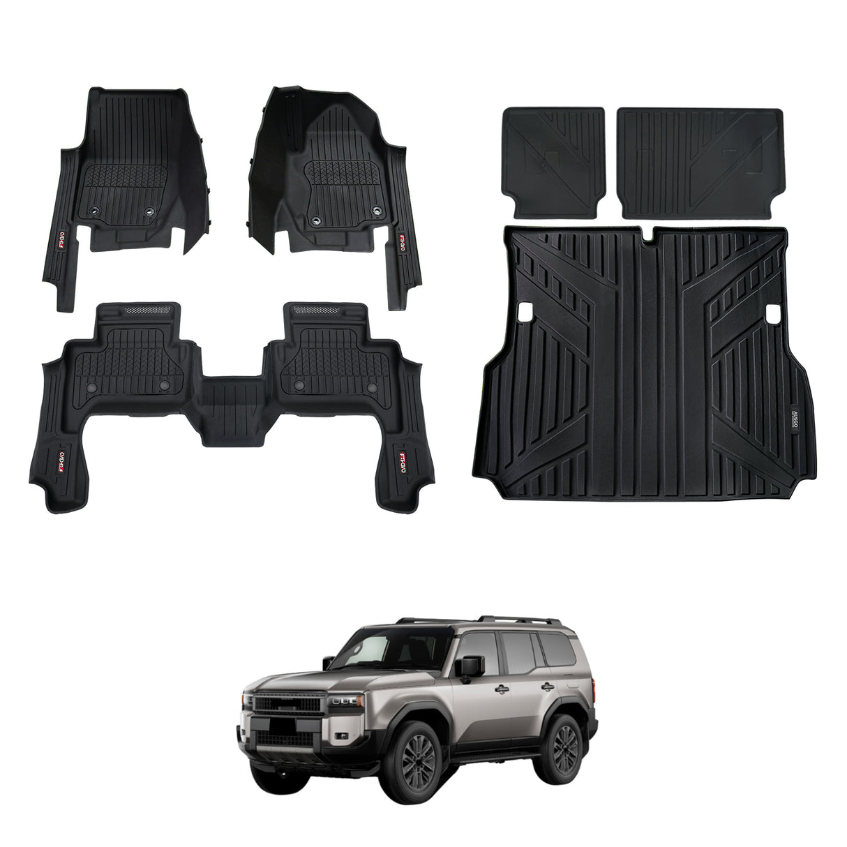 7D Injection Floor Mats for Toyota LandCruiser Prado 250 Series 2024-Onwards