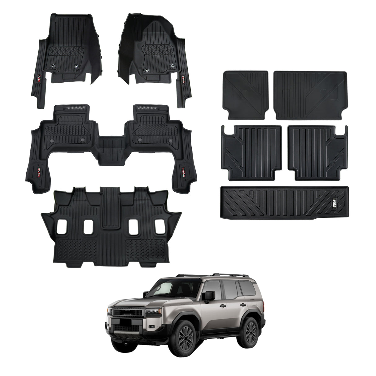 7D Injection Floor Mats for Toyota LandCruiser Prado 250 Series 2024-Onwards