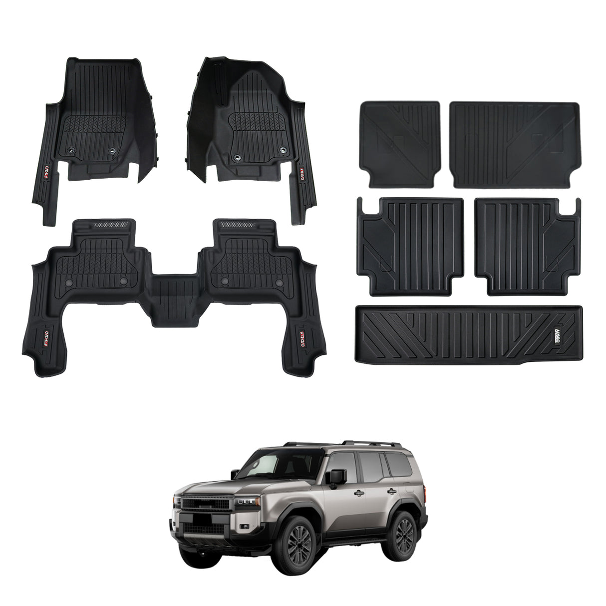 7D Injection Floor Mats for Toyota LandCruiser Prado 250 Series 2024-Onwards