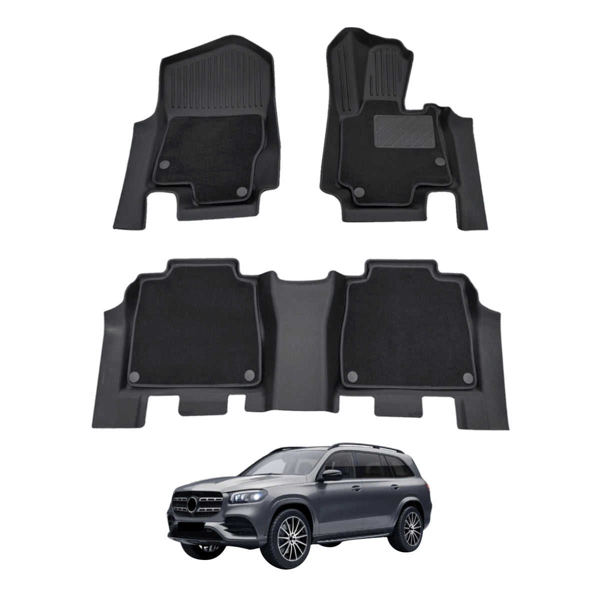 Dual-Layer Car Floor Mats for Mercedes-Benz GLS-Class X167 2019-Onwards
