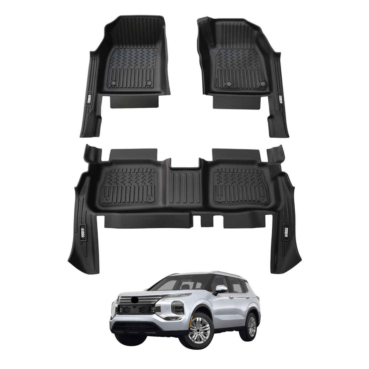 7D Car Floor Mats for Mitsubishi Outlander 7-Seat 2021-Onwards