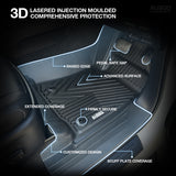 5D Injection Floor Mats for Toyota Hilux Dual Cab 2015-Onwards Auto Trans