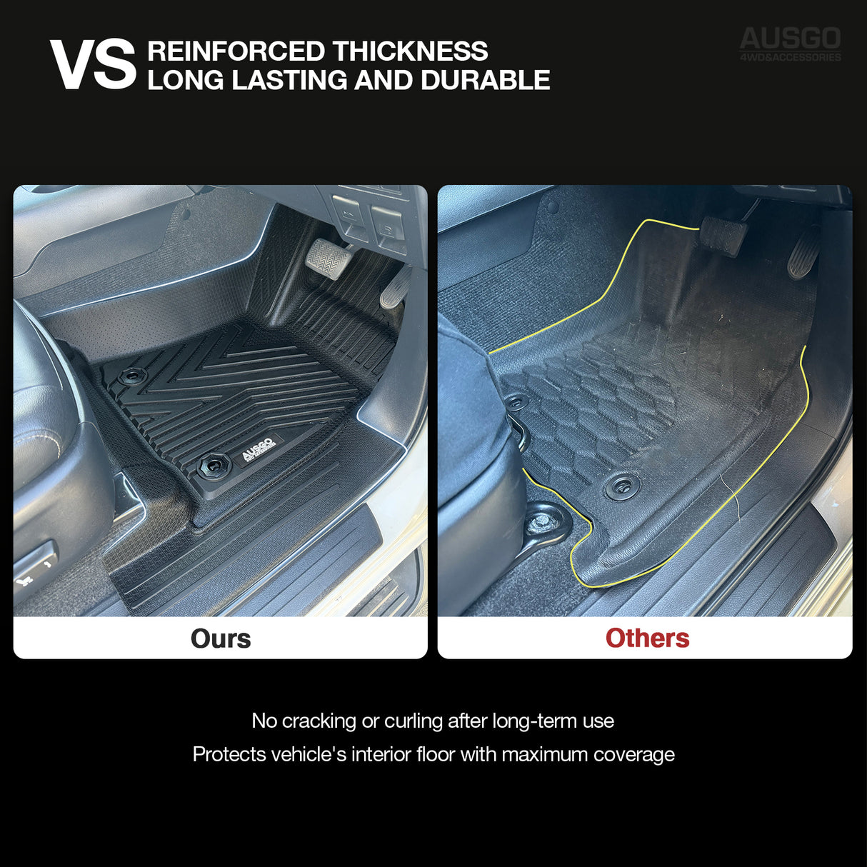 5D Injection Floor Mats for Toyota Hilux Dual Cab 2015-Onwards Auto Trans