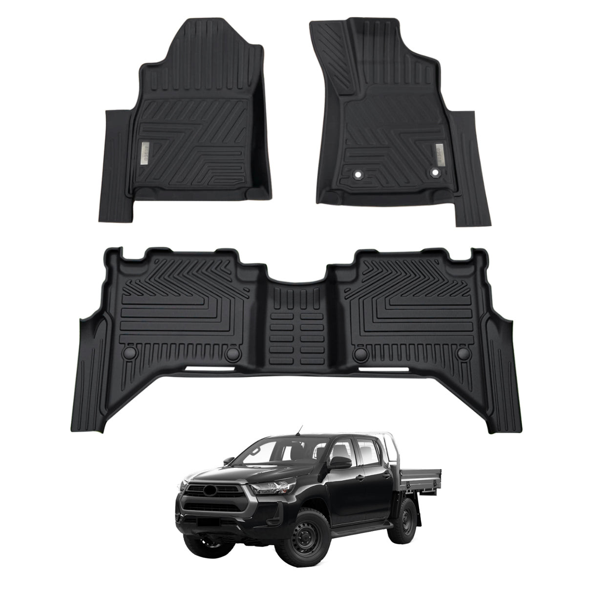 PRE-ORDER 5D Car Floor Mats for Toyota Hilux Dual Cab 48V Hybrid 2024-Onwards