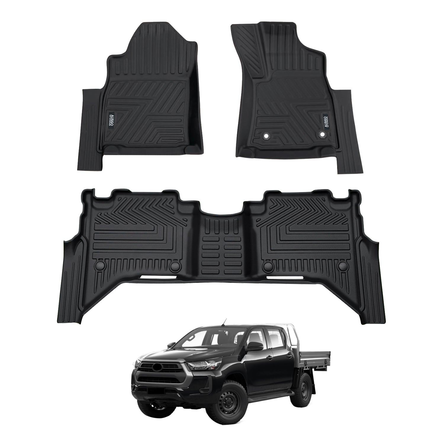 Toyota Hilux Dual Cab 48V Hybrid 2024-Onwards Car Floor Mats（Auto Trans）