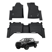 Car Floor Mats for Toyota Hilux Dual Cab 48V Hybrid 2024-Onwards (Auto Trans)