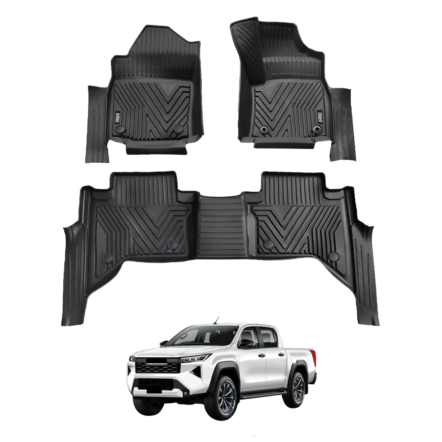 Toyota Hilux 2025-Onwards Injection Car Floor Mats (Auto Trans)