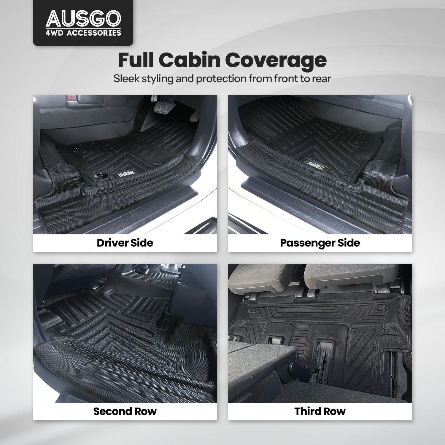 Car Floor Mats for Toyota LandCruiser Prado 150 Series 7-Seater 2009-2024 (Auto Trans)