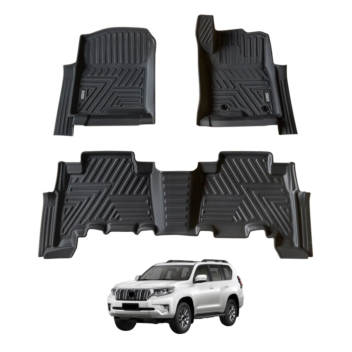 Car Floor Mats for Toyota LandCruiser Prado 150 Series 7-Seater 2009-2024 (Auto Trans)