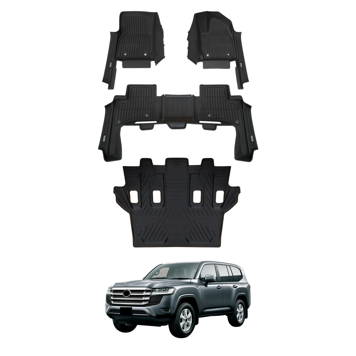 Injection Car Floor Mats for Toyota LandCruiser 300 Series 2021-Onwards