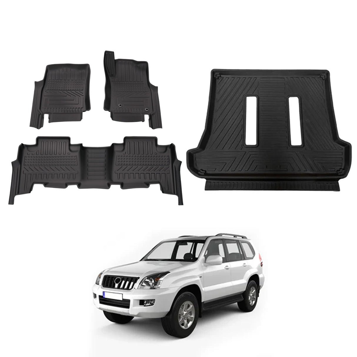 5D Car Floor Mats for Toyota Land Cruiser Prado 120 Series 2003-2009 (Auto Trans)