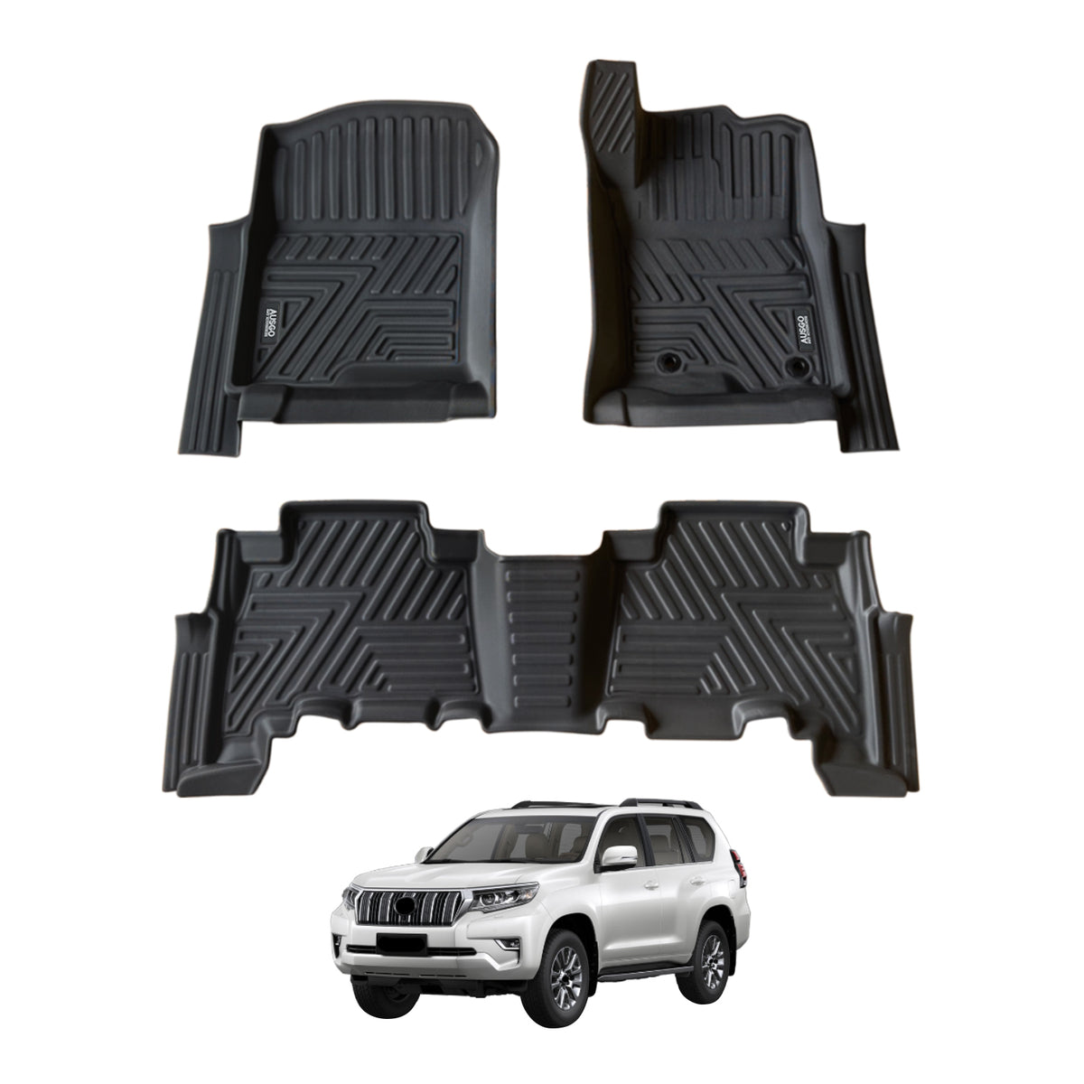 Car Floor Mats for Toyota LandCruiser Prado 150 Series 7-Seater 2009-2024 (Auto Trans)