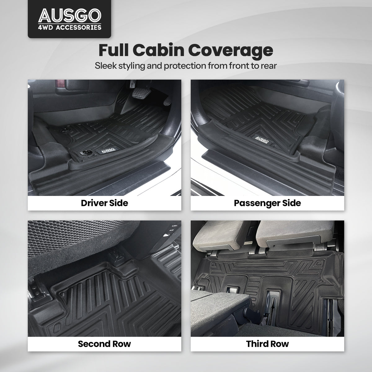 Car Floor Mats for Toyota LandCruiser Prado 150 Series 7-Seater 2009-2024 (Auto Trans)