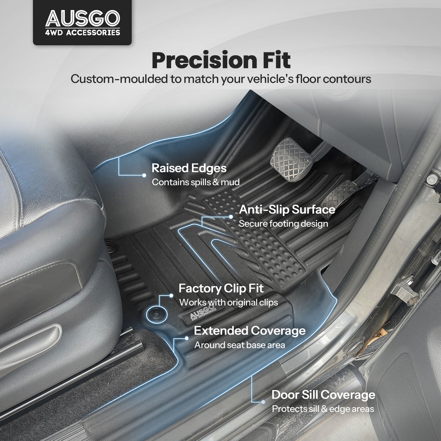 Pre-order Car Floor Mats for Volkswagen Amarok 2H Series Dual Cab 2009-2022
