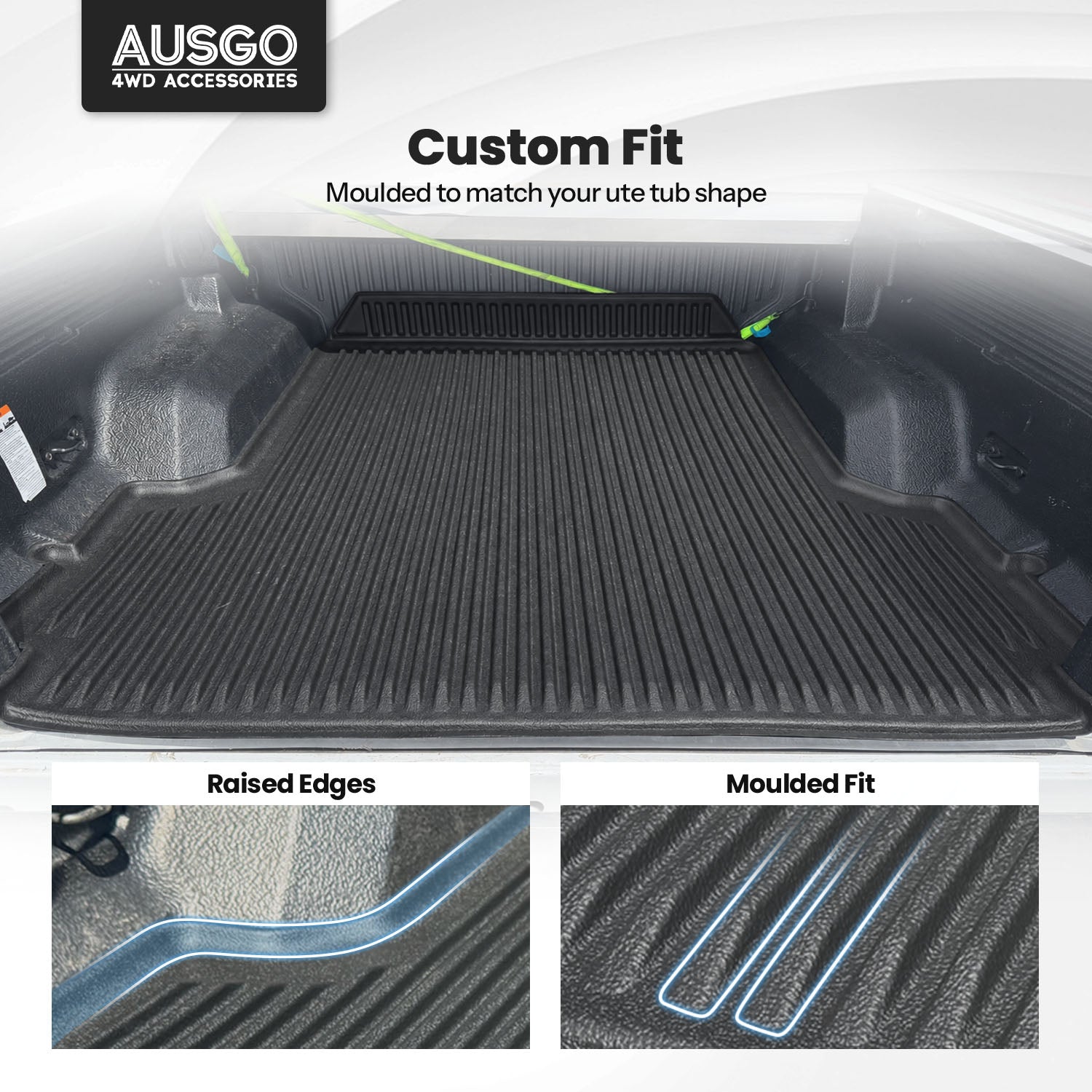 Ute Mat for Ford Ranger Dual Cab 2011-2022 Fitted with Factory Plastic Tub Liner