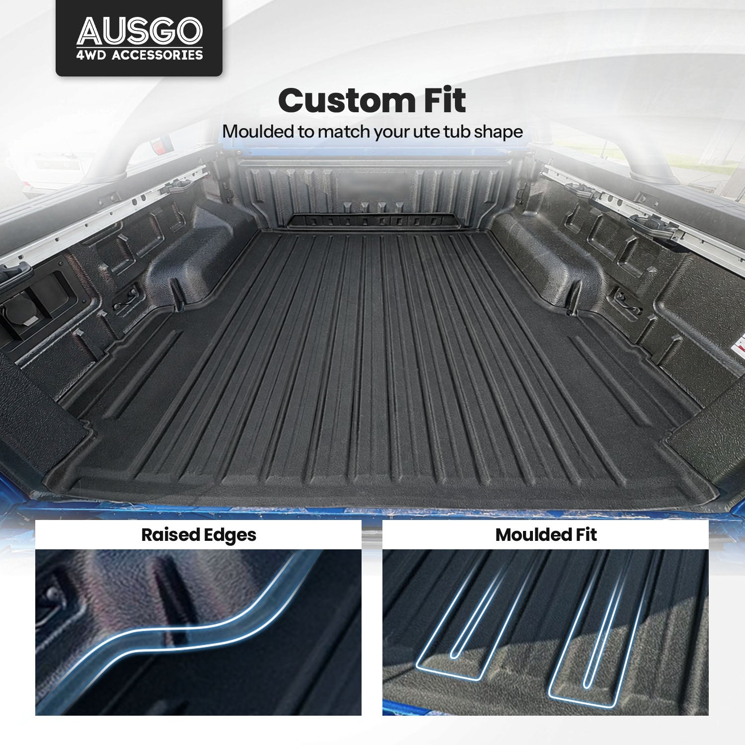 Ute Mat for Ford Ranger Dual Cab 2022-Onwards Fitted with Factory Plastic Tub Liner