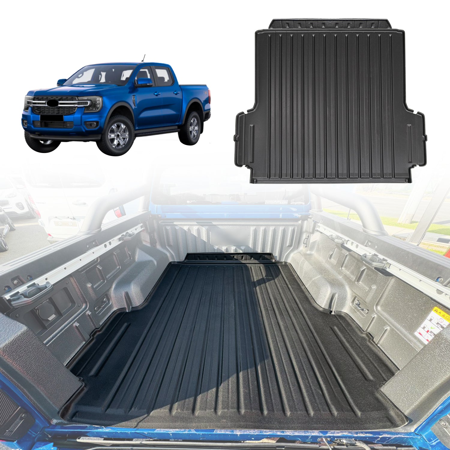 Pre-order Ute Mat for Ford Ranger Dual Cab 2022-Onwards Fitted with Factory Plastic Tub Liner