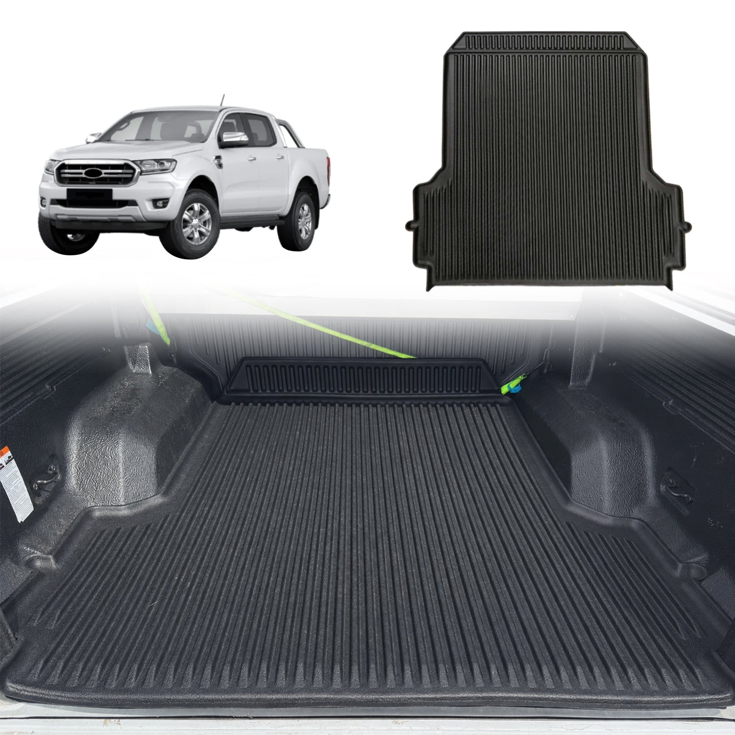 Ute Mat for Ford Ranger Dual Cab 2011-2022 Fitted with Factory Plastic Tub Liner