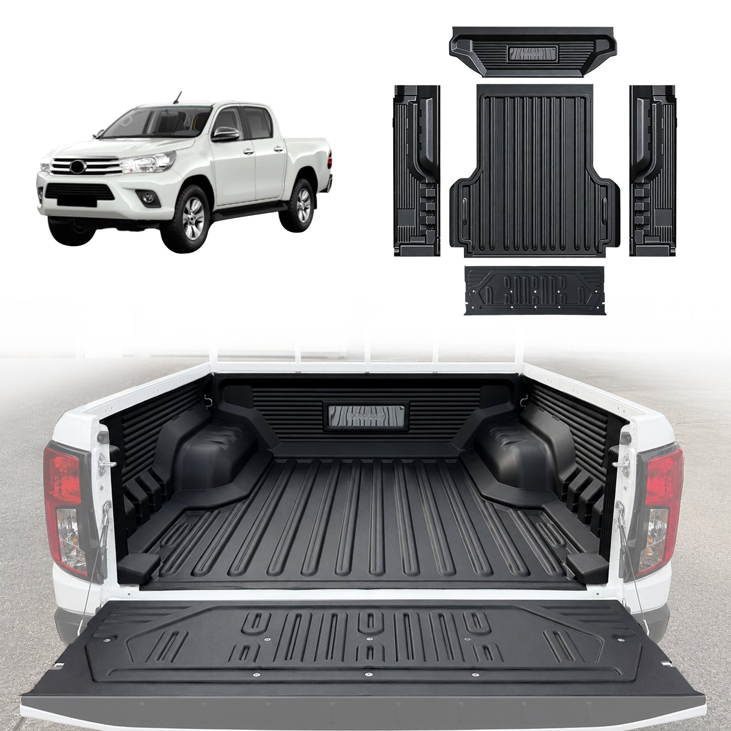 Pre-order 5-Piece Tub Liner for Toyota Hilux Dual Cab 2015-2025 A Deck - SR5 / GR / Rogue