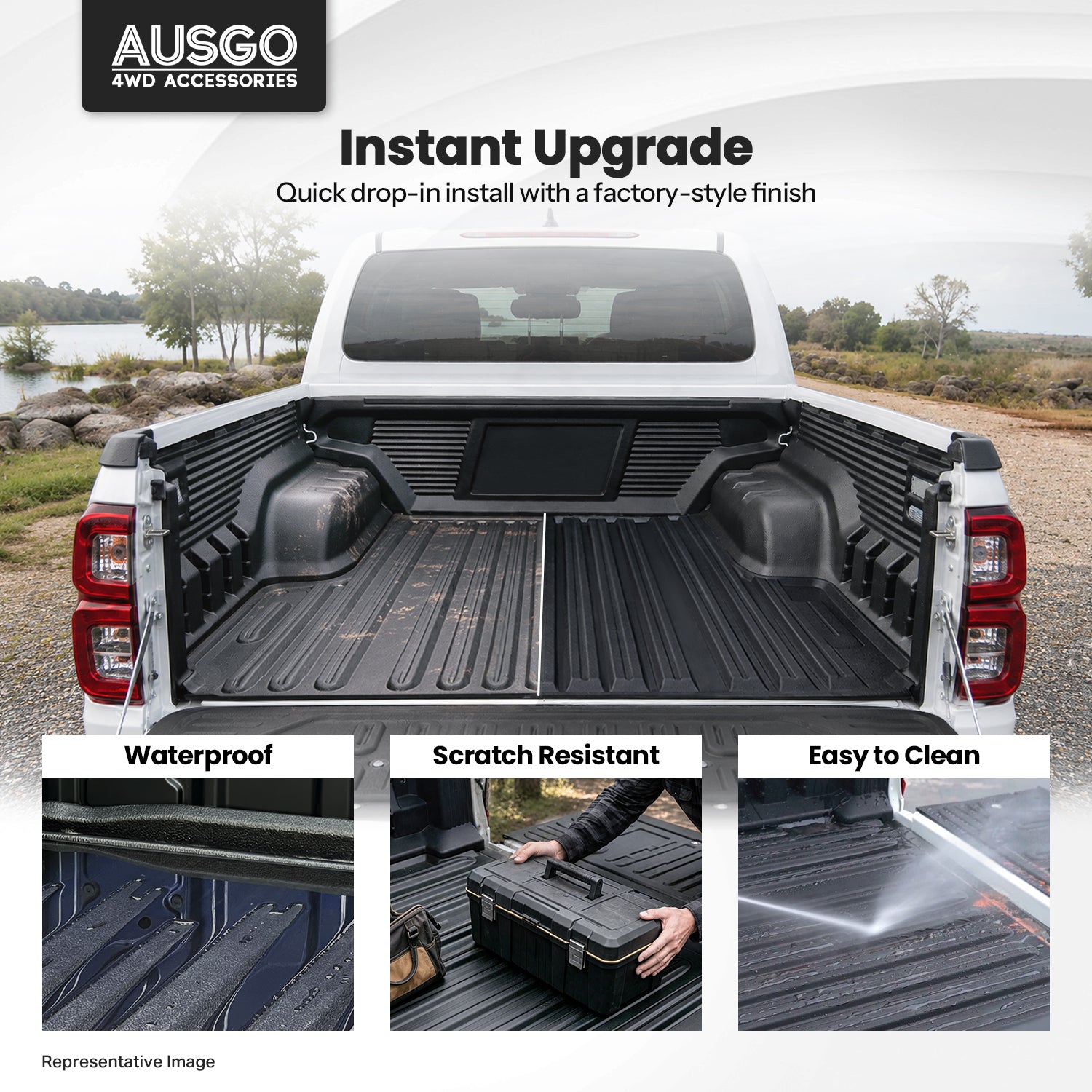 Ute Mat for Ford Ranger Dual Cab 2022-Onwards Fitted with Factory Plastic Tub Liner