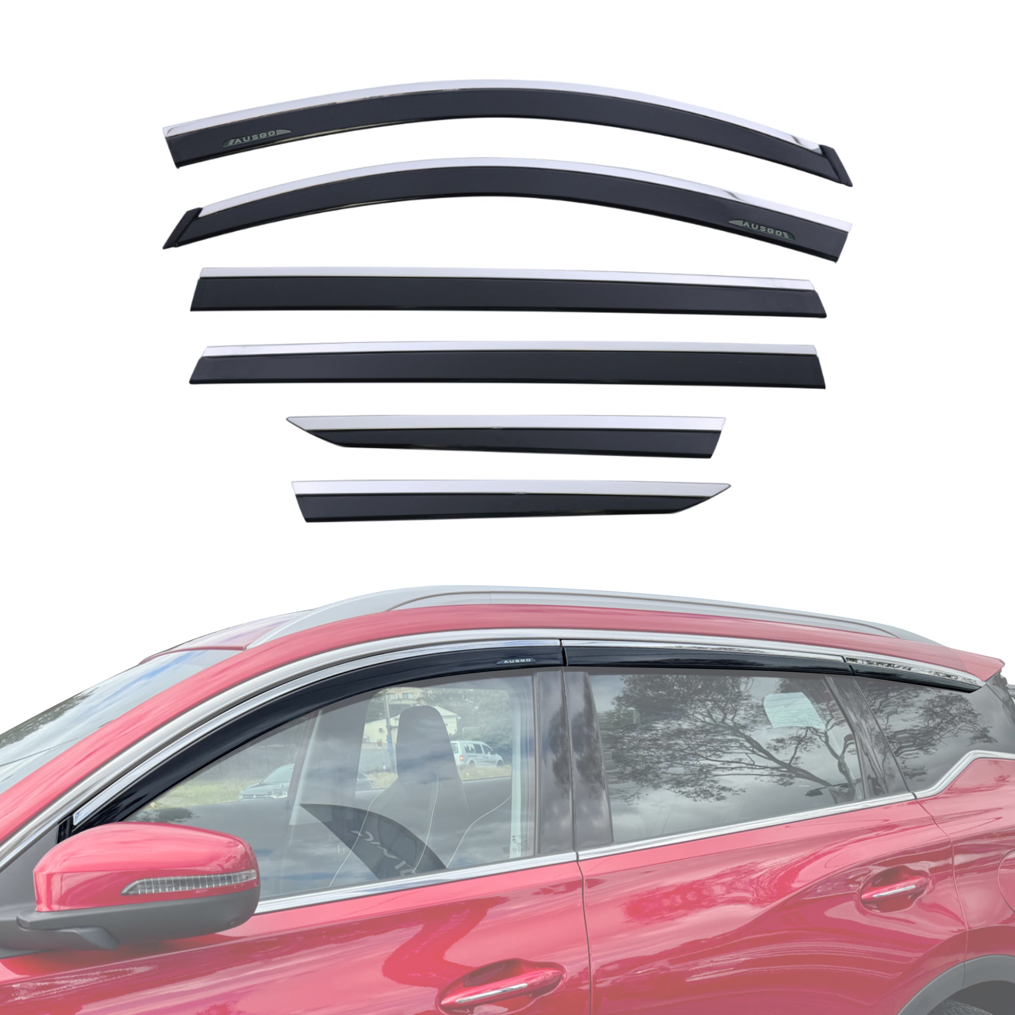 Weather Shields for Chery Tiggo 7 Pro 2023-Onwards Monsoon with Stainless Trim
