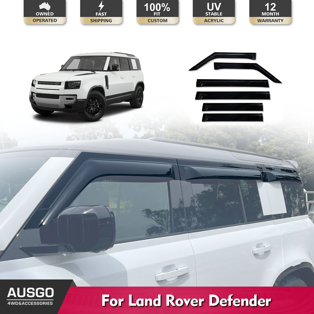 Wide Type Weather Shields for Land Rover Defender L663 series 110 2020-Onwards