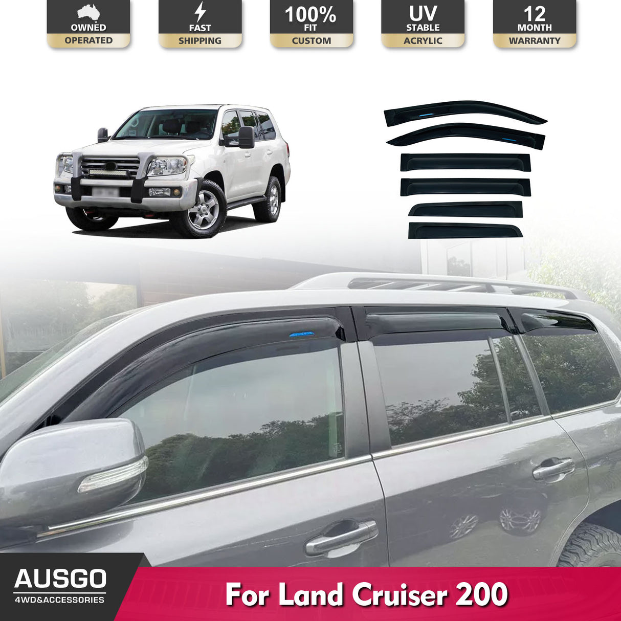 Wide Type Weather Shields for Toyota Land Cruiser 200 Series 2007-2021